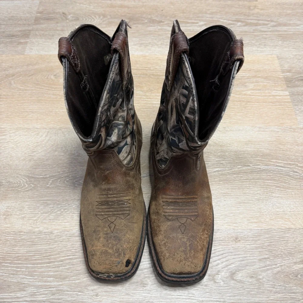 Ariat Groundbreaker Mens 10.5 D Brown Leather Camo Work Boots 10015192 EH Rated